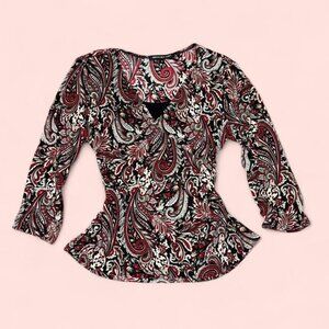 Y2K whimsygoth paisley blouse